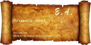 Brumecz Axel névjegykártya